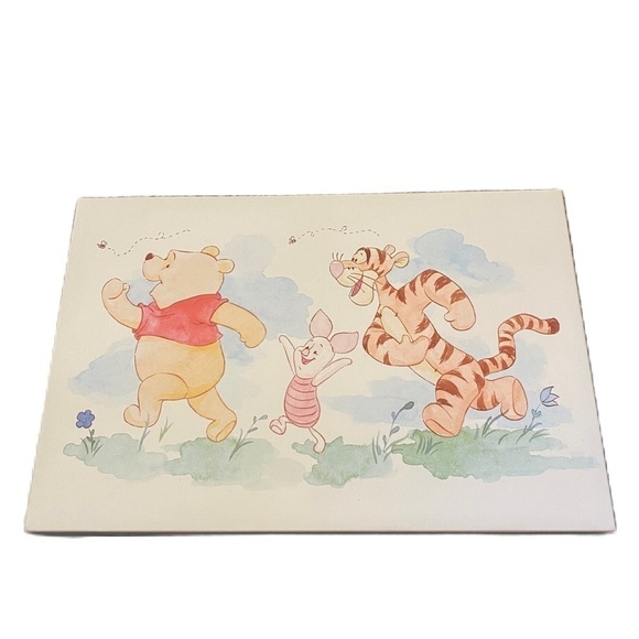 Vintage Disney Wall Canvas Picture Winnie the Pooh Tigger Nursery Kids Room - Picture 1 of 6